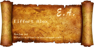 Eiffert Alex névjegykártya